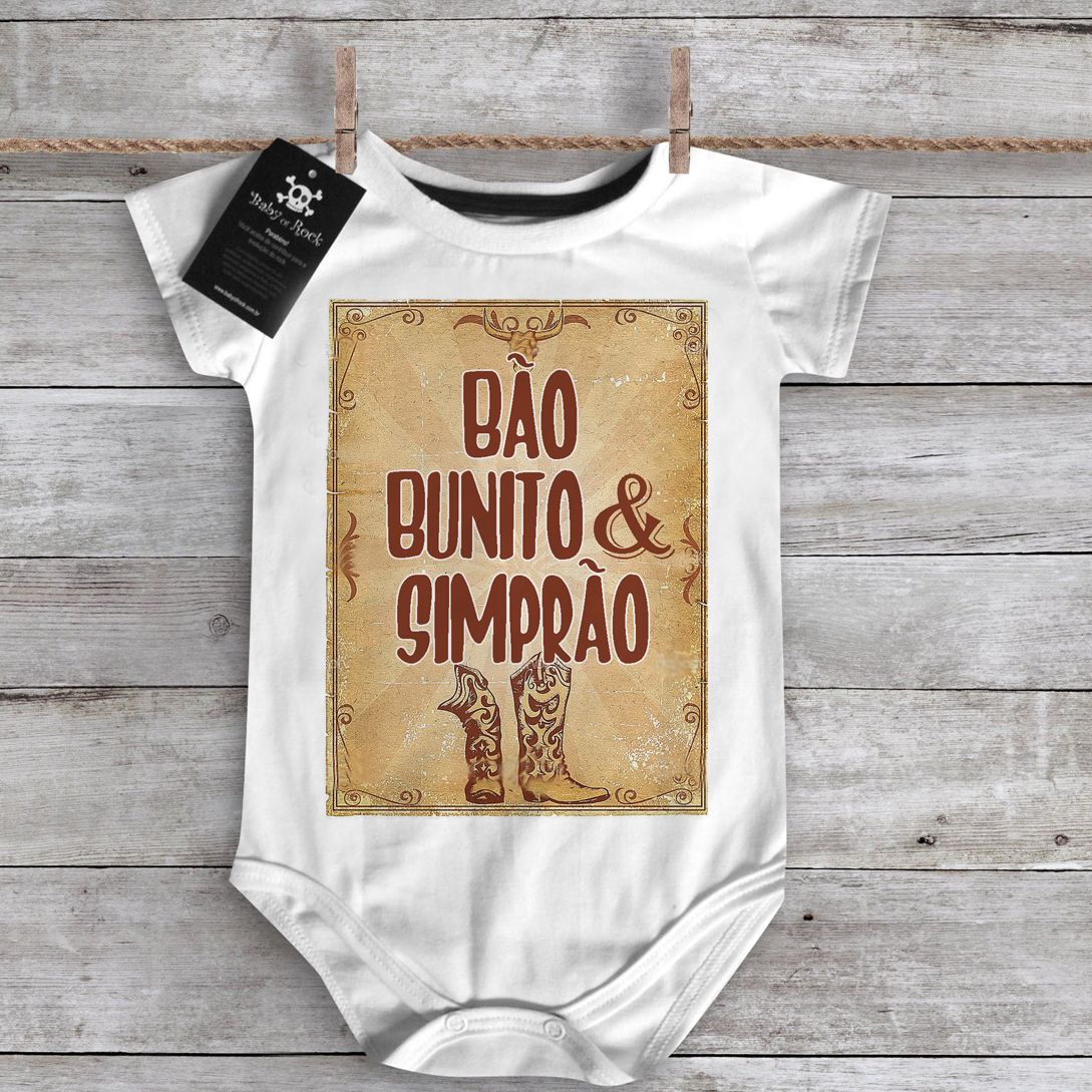 Body  bebê Sertanejo Bão, bunito e simprão