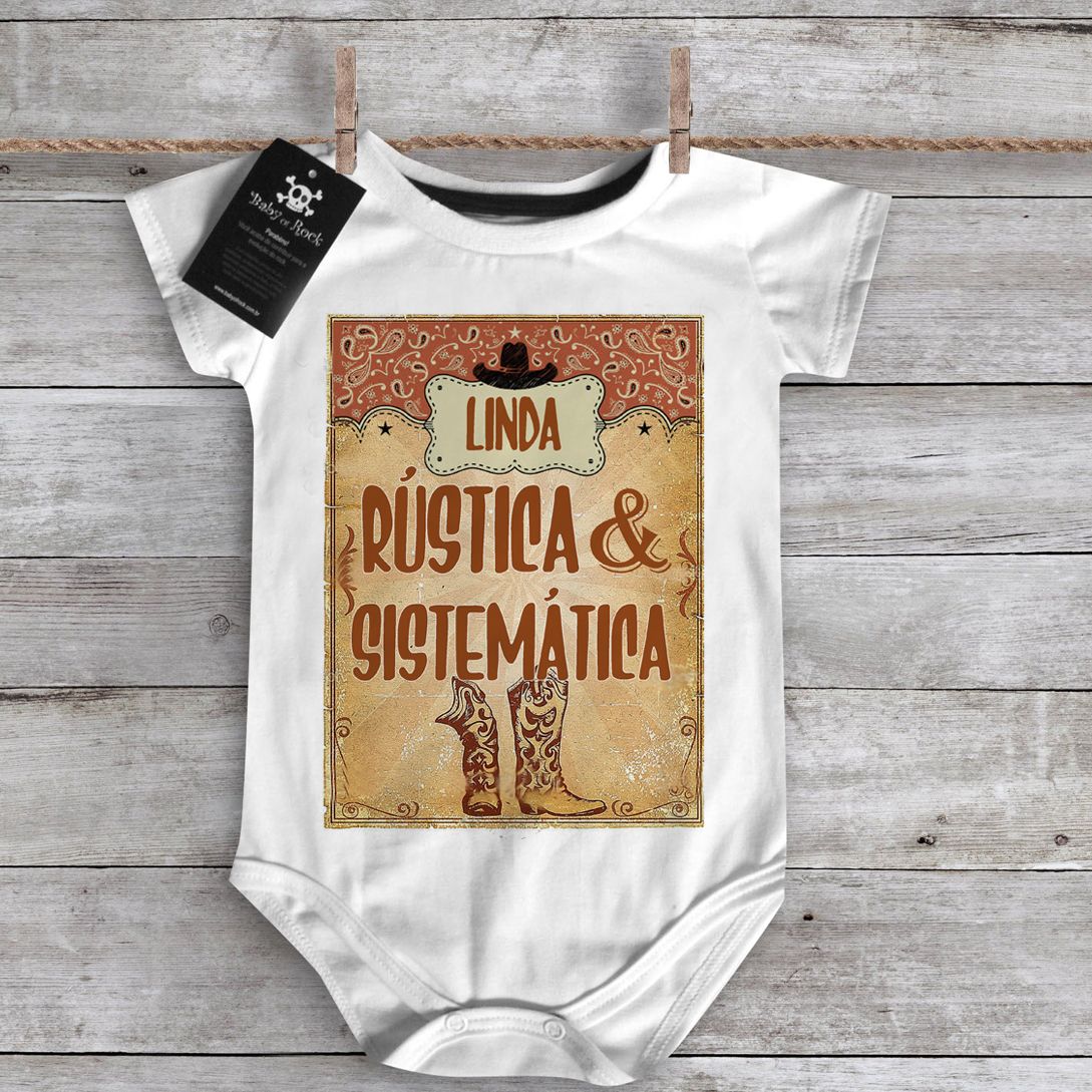 Body bebê Sertanejo Linda, rústica e sistemática
