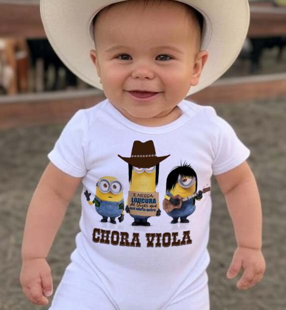 Body bebê Sertanejo Evidências Minions
