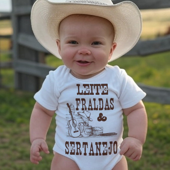 Body bebê Sertanejo Leite, fraldas e sertanejo