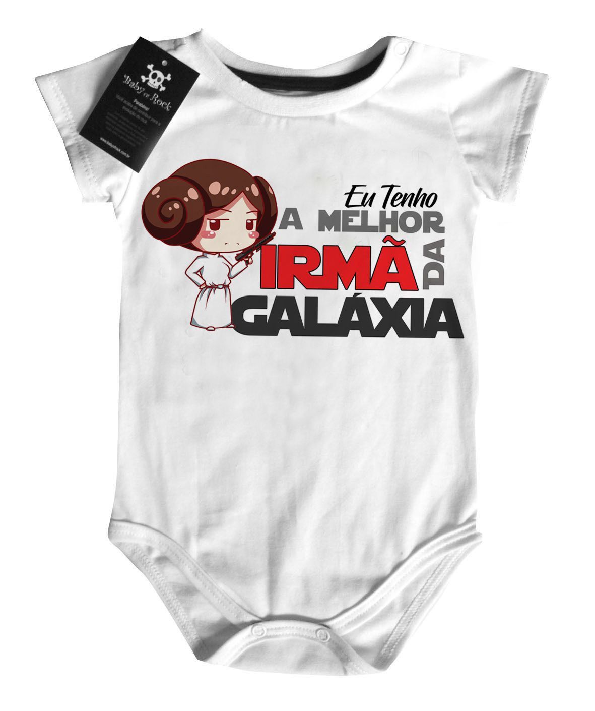 Body  bebê Divertido Tenho a melhor irmã da galaxia