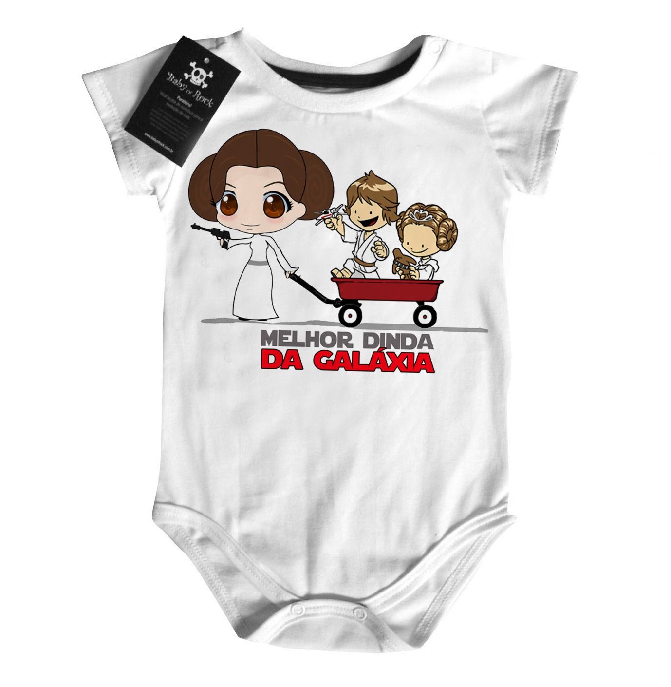 Body  bebê Divertido Tenho a melhor dinda da galáxia - madrinha