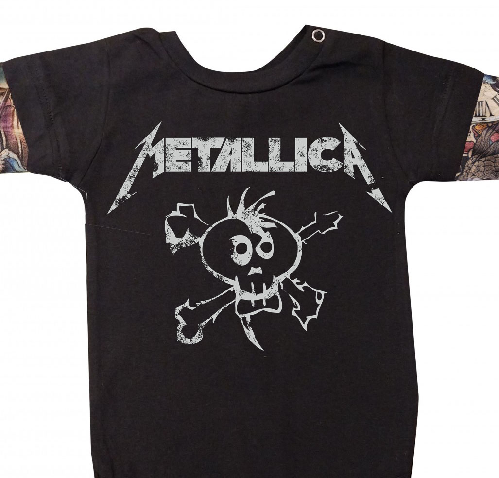 Body  bebê Manga Tatoo Metallica — foto 2