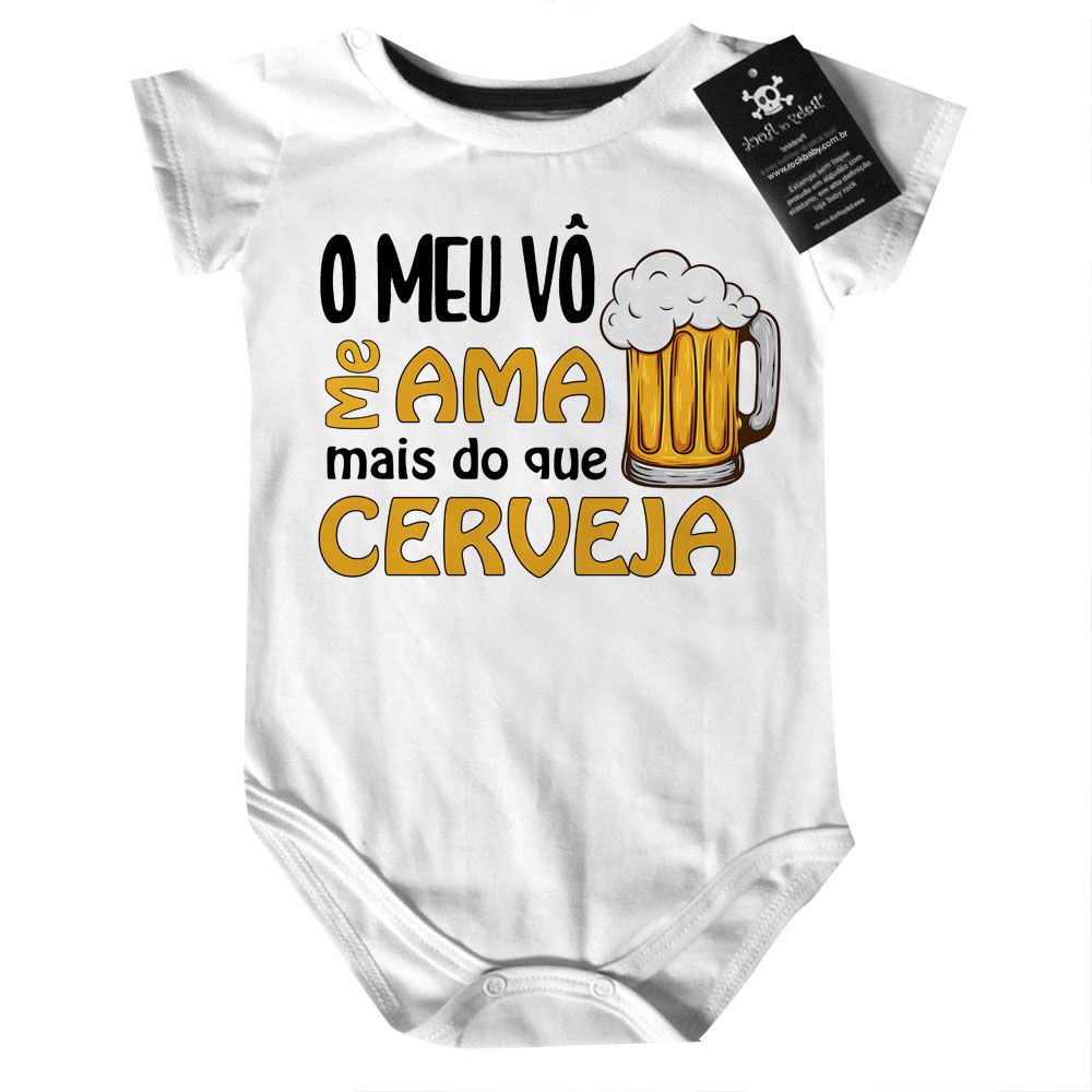 Body  bebê Divertido Meu vovô me ama mais que cerveja