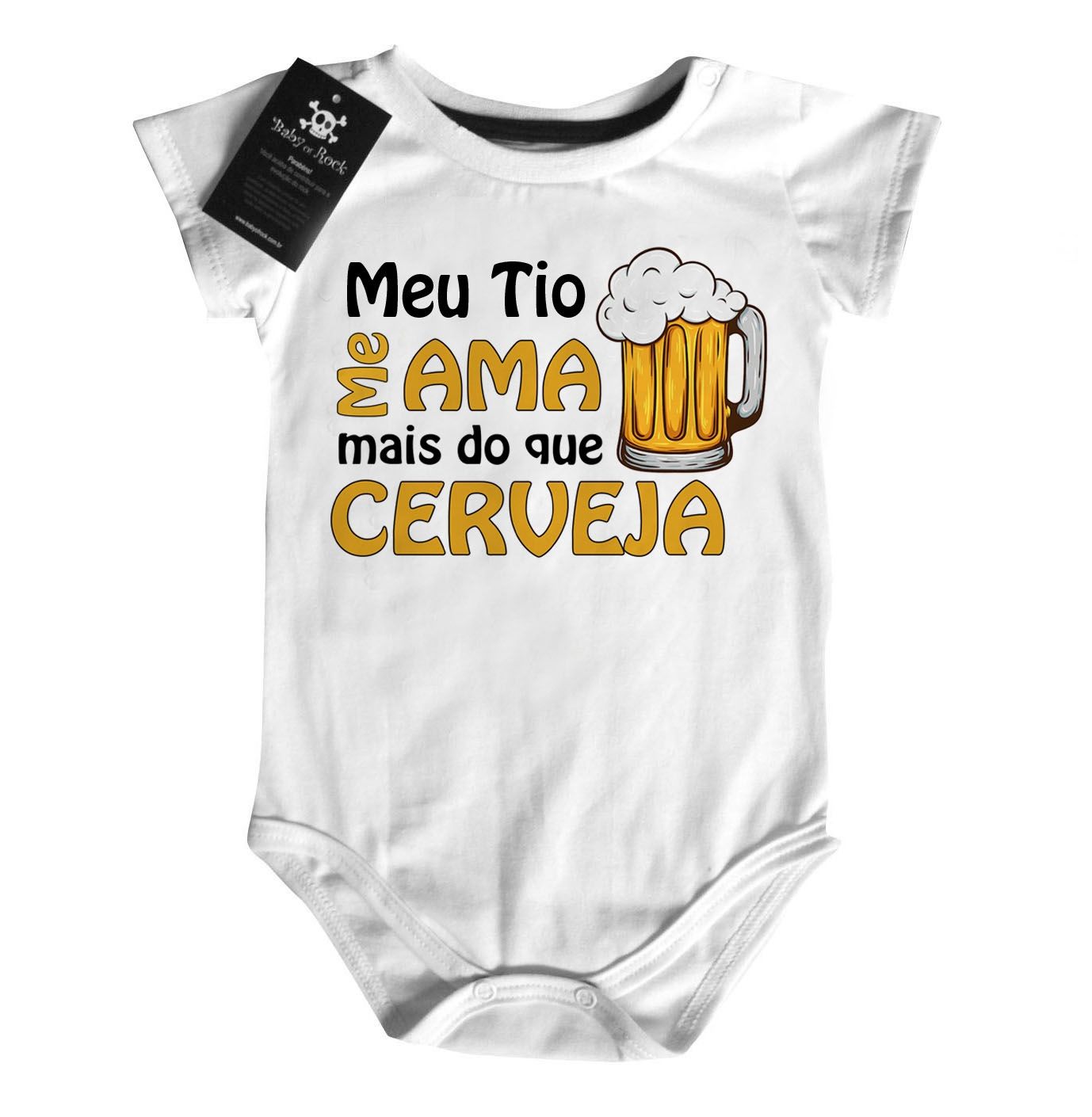 Body  bebê Divertido Meu titio me ama mais que cerveja