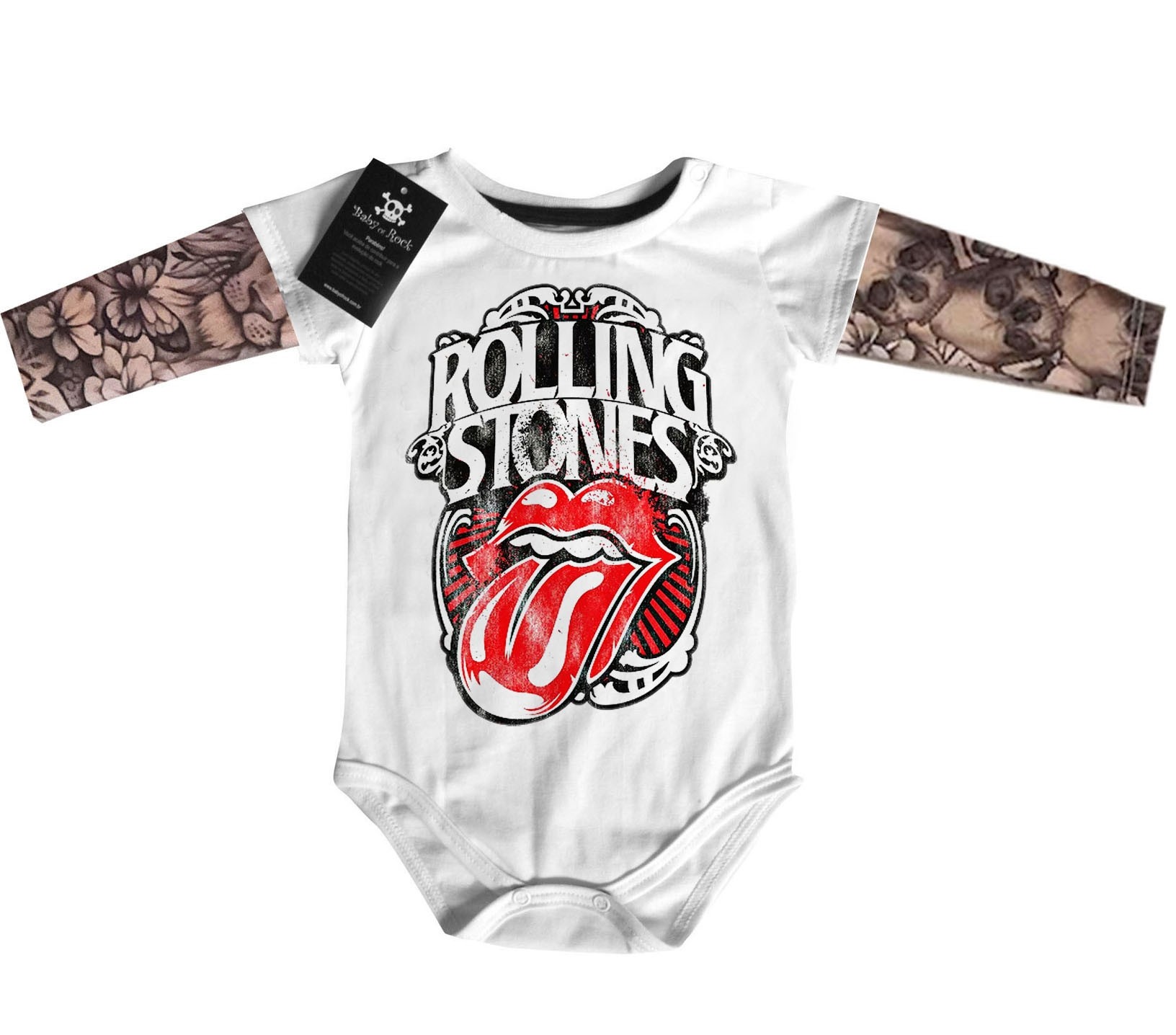Body  bebê Manga Tatoo Rolling Stones — foto 2