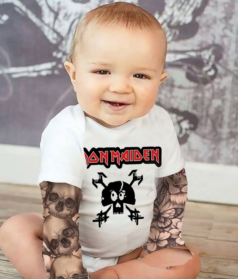 Body  bebê Manga Tatoo Iron Maiden