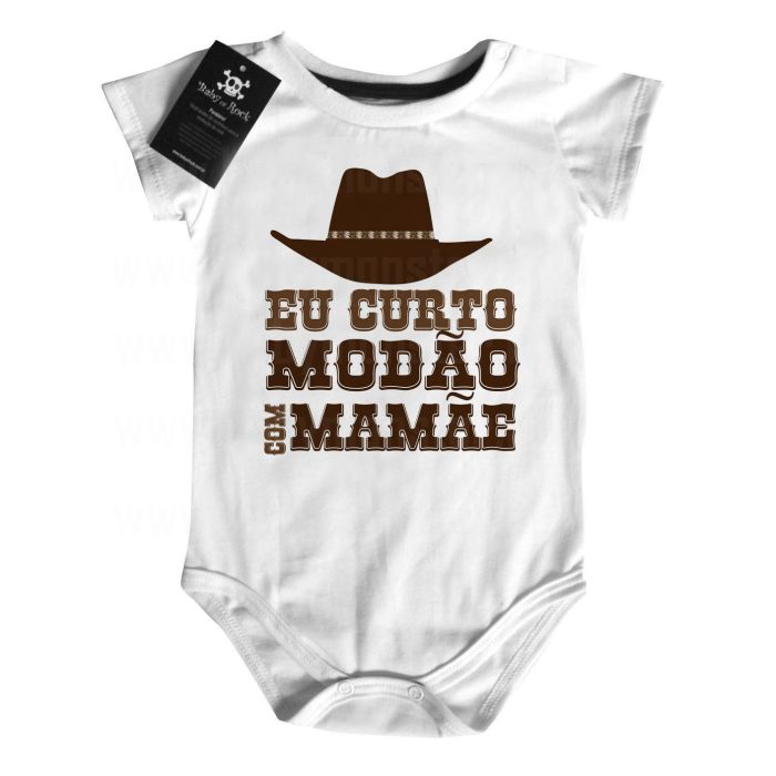 Body  bebê Sertanejo Curto modão com a mamãe