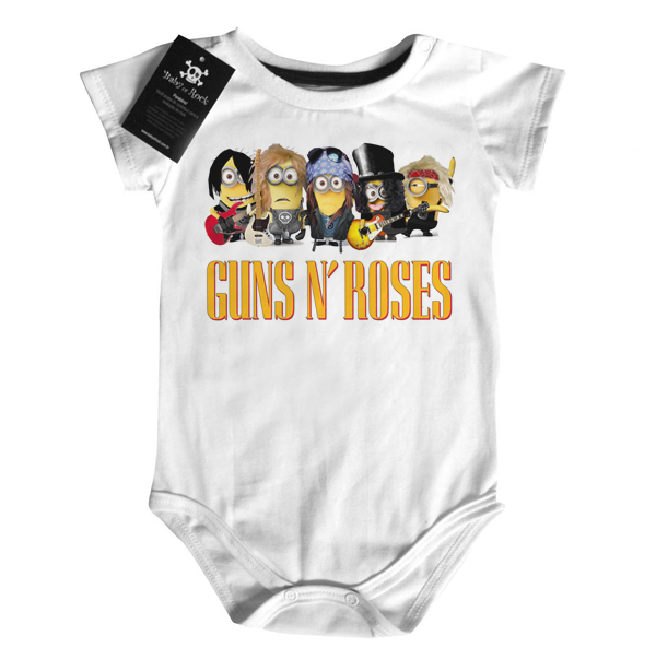 Body Bebê Rock Guns n Roses Minions