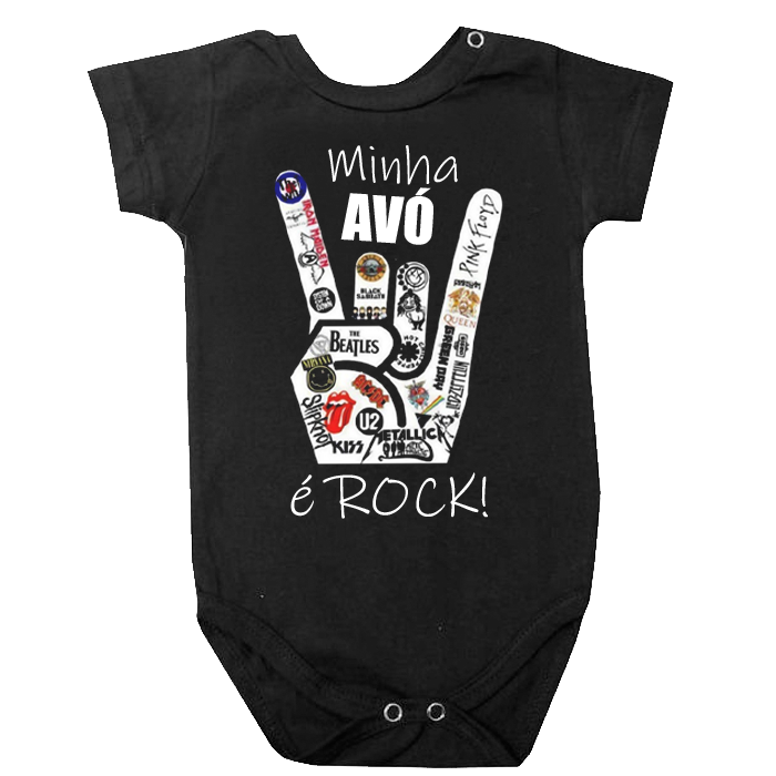Body bebê rock Minha avó é rock - vovó