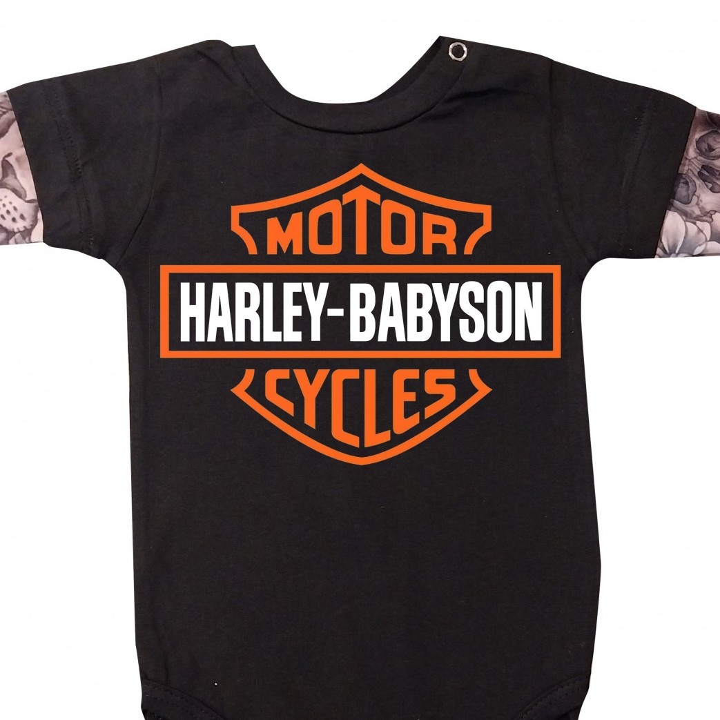 Body  bebê Manga Tatoo Harley Babyson
