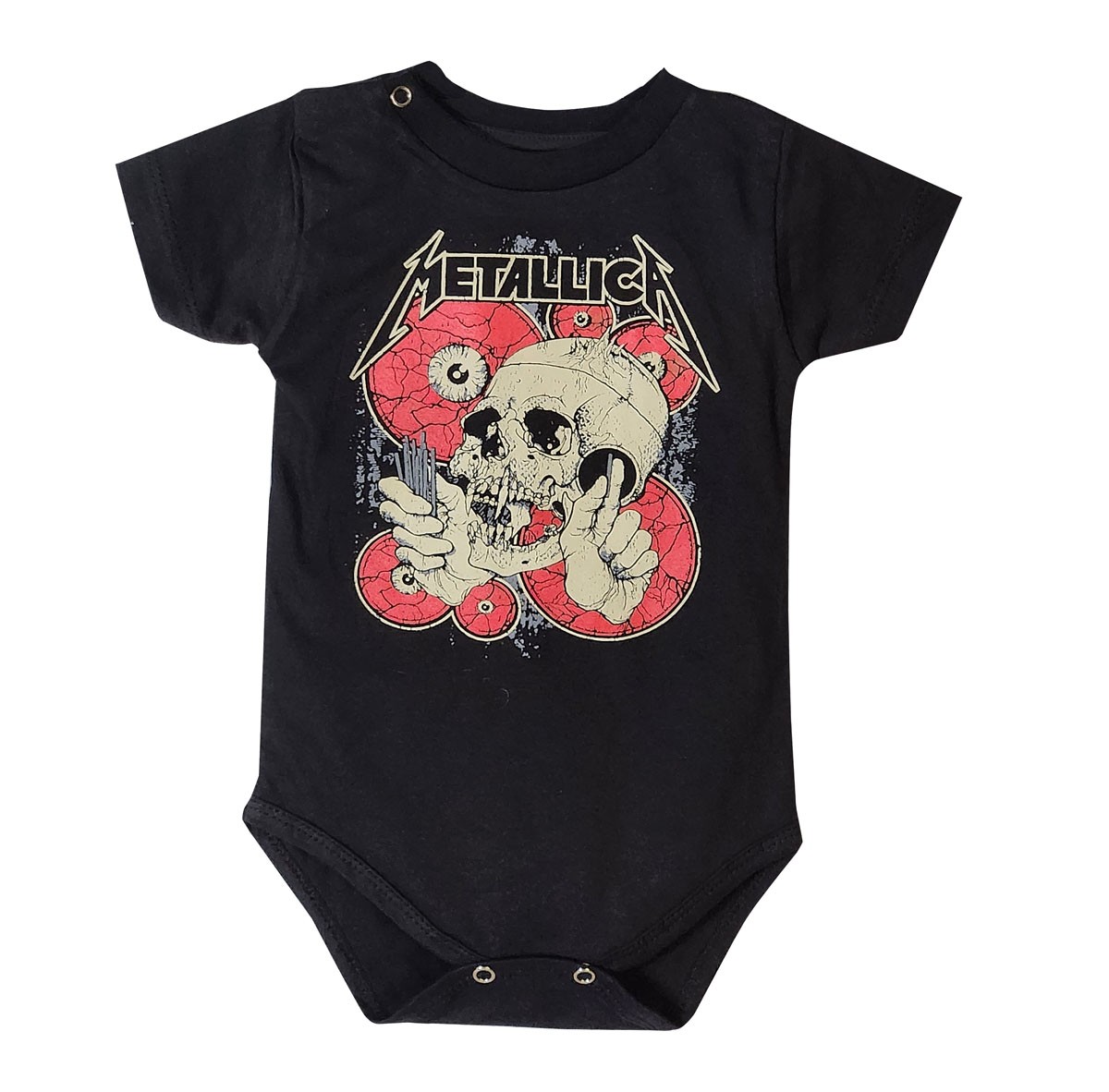 Body Bebê Metallica Preto