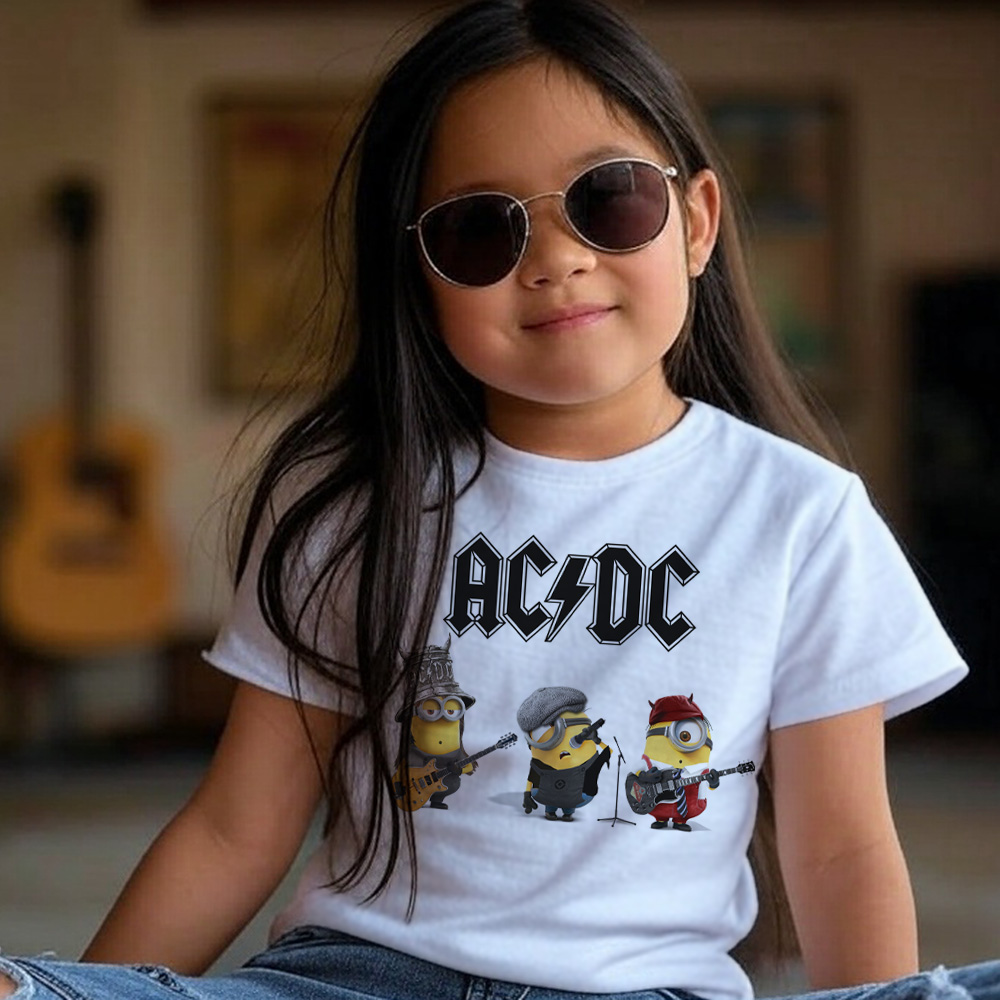 Camiseta Infantil Rock  ACDC Minions - Branca — foto 2