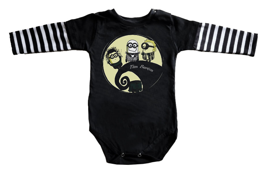 Body bebê FIlmes e Series Manga Tatoo Listras TIm Burtom Minions